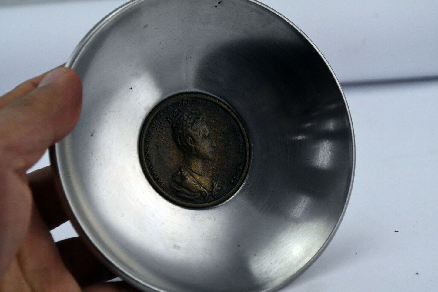 1836 Ferdinand I & Maria Anna Augusta Bowl Dish Austria Prague Coronation Medal