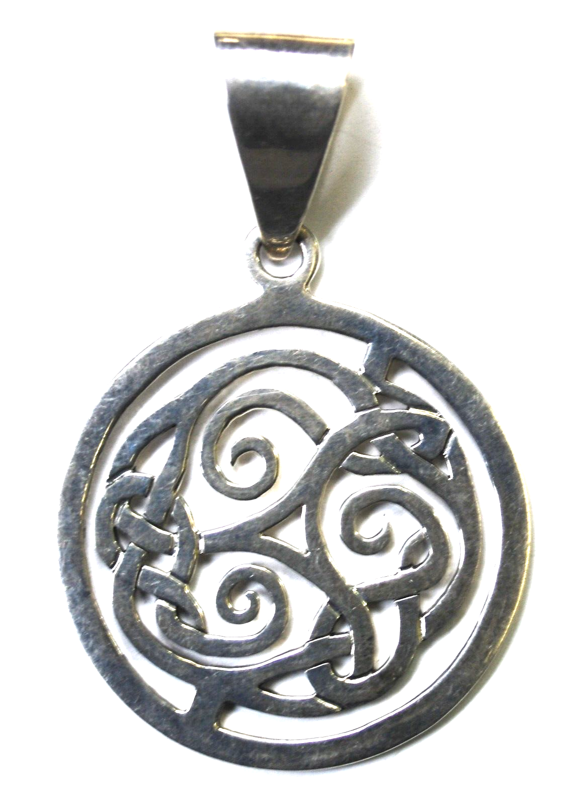 Sterling Silpada Large Round Celtic Disc Knot Scroll Pendant S1230 2-7/8" x 47m