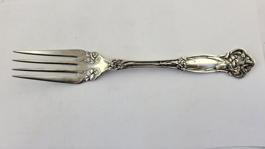 Carnation by Wallace Sterling Silver 7  1/4" Cold Meat Serving Fork 1.3oz.