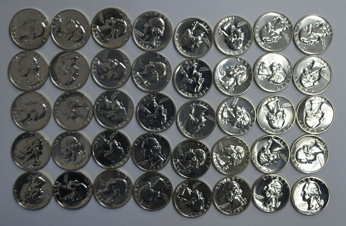 40pc Roll of 1959 25c Washington Silver Quarter Dollar Proof Coins