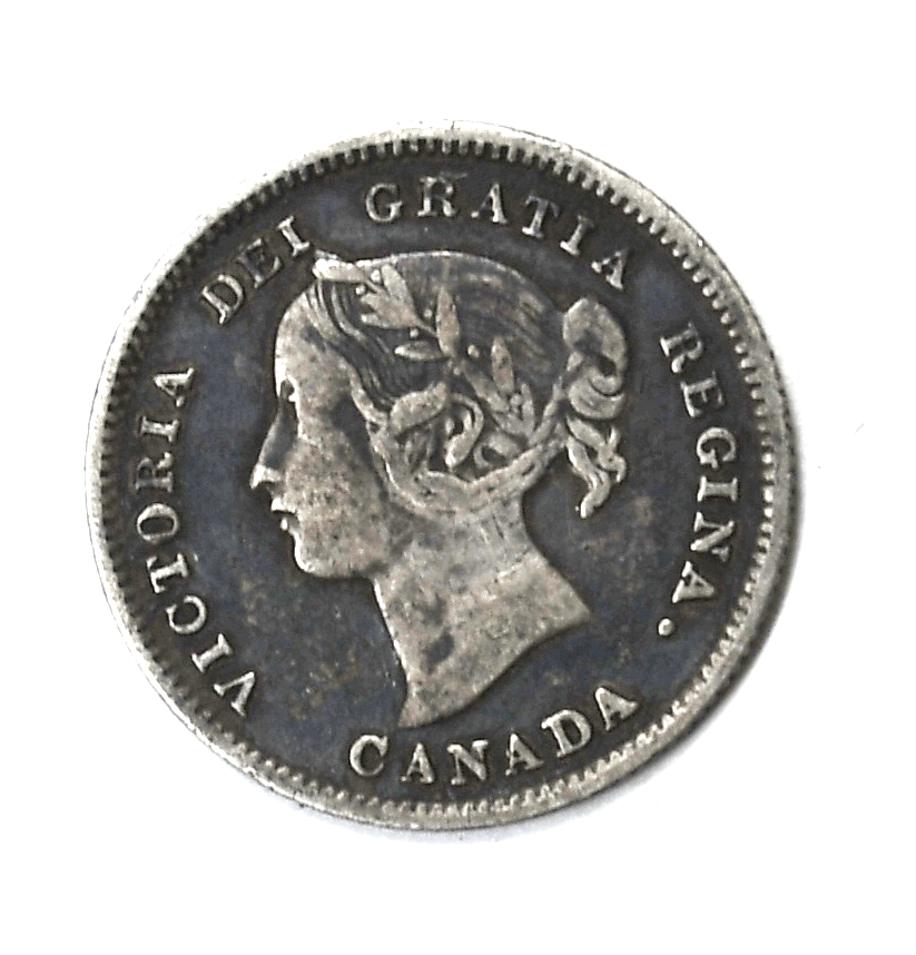 1901 Canada 5c Five Cents Silver Coin Half Dime KM# 2