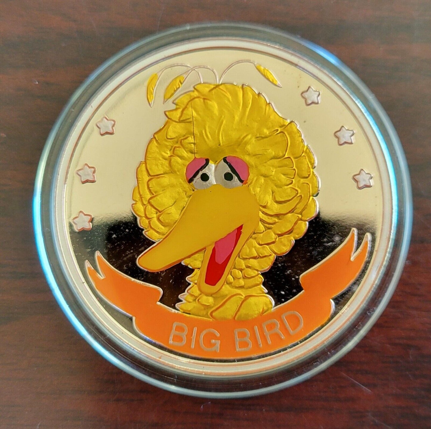 Big Bird Sesame Street 20th Anniversary Enameled 1oz. Silver Round .999 Fine