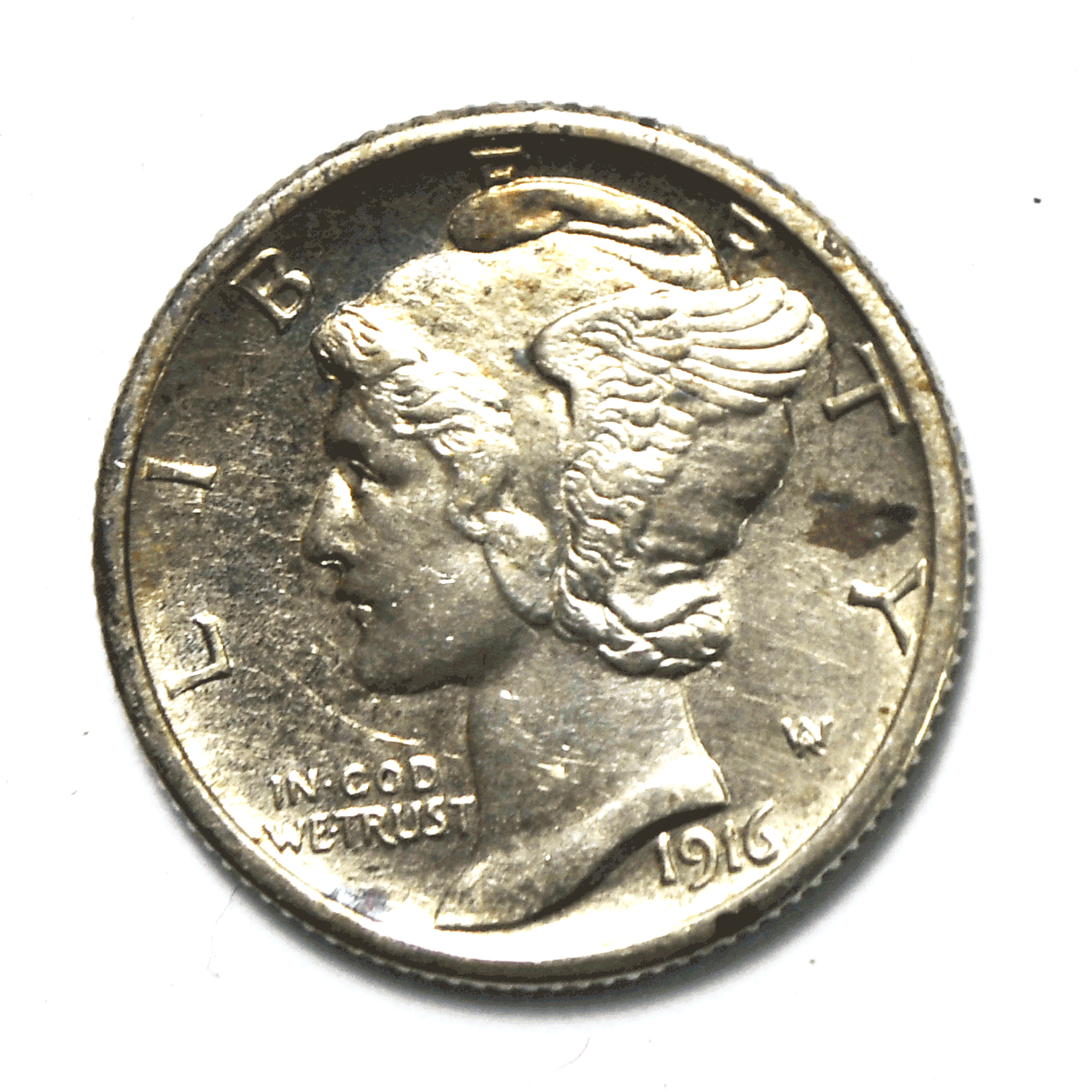 1916 S 10c Mercury Silver Dime Rare Ten Cents San Francisco AU