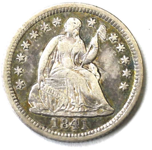 1841 H10c Seated Liberty Silver Half Dime Philadelphia