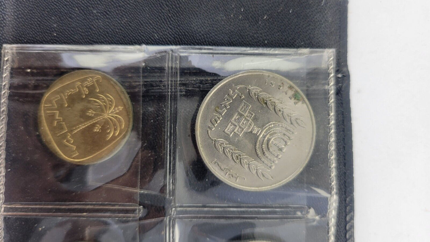 1963 Uncirculated Coins of Israel Six Coin Set w/inverted Agurah Coin