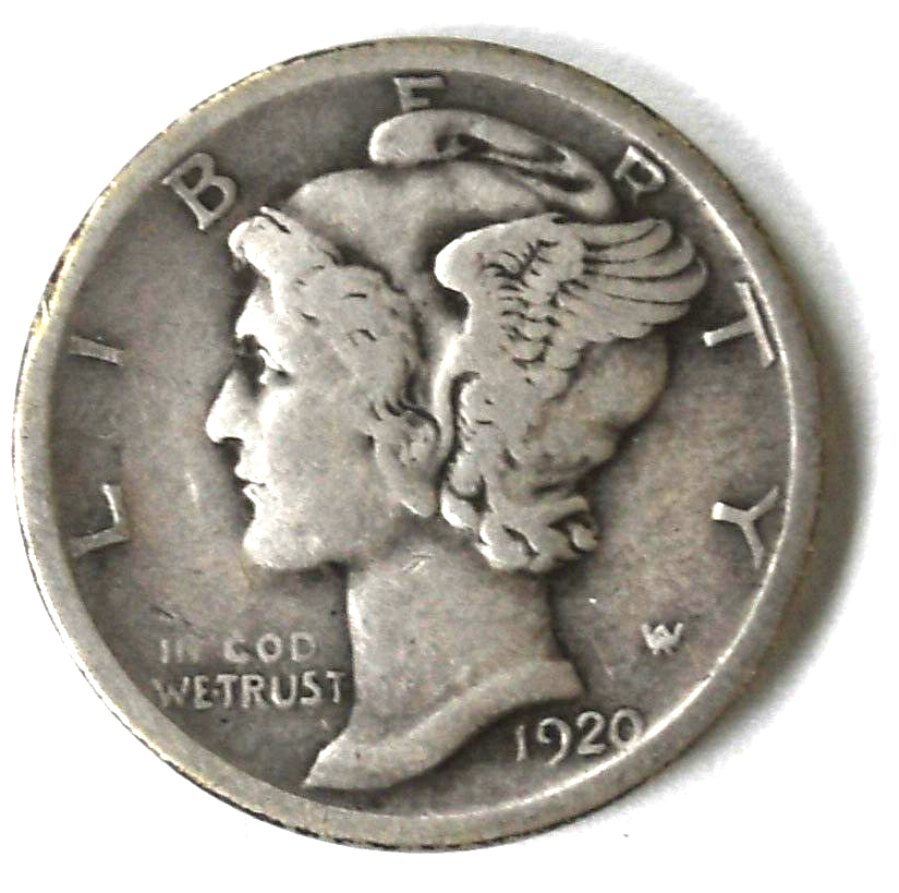 1920 D 10c Mercury Silver Dime Ten Cents Denver