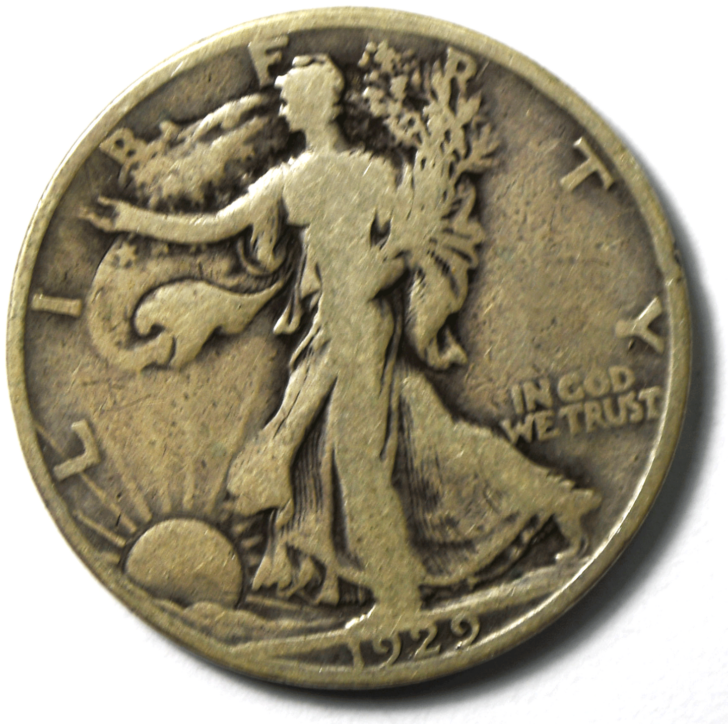 1929 D 50c Walking Liberty Silver Half Dollar Fifty Cents Denver