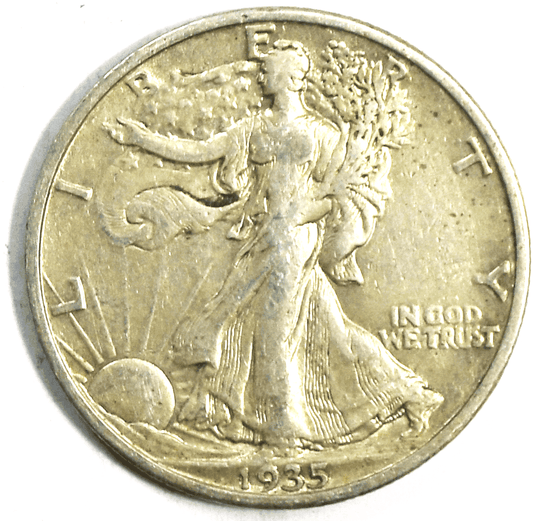 1935 S 50c Walking Half Dollar Silver Fifty Cents San Francisco