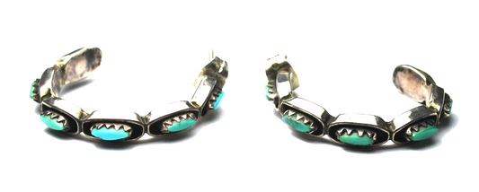 Sterling Silver Turquoise Petit Point Hoop Earrings 27mm x 5mm