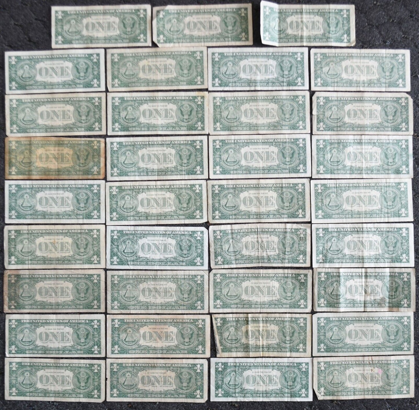 35-  1957 B $1 One Dollar Silver Certificate Blue Seal Star Notes Lot 1957B