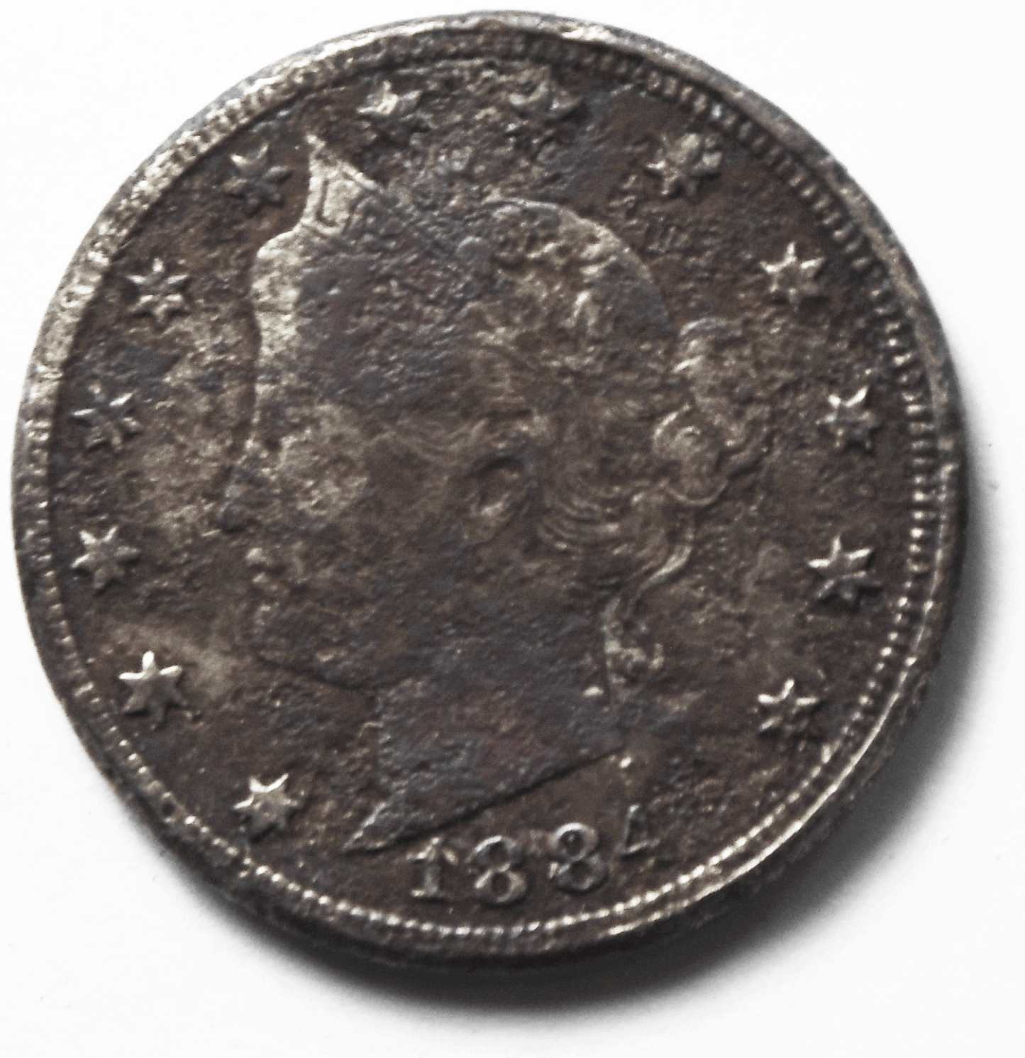 1884 5c V Liberty Nickel Five Cents Rare US Philadelphia