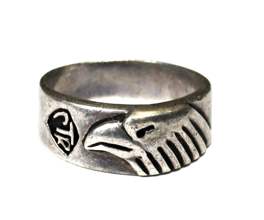 Sterling Silver Choose the Right Eagle Band 10mm Ring Size 14