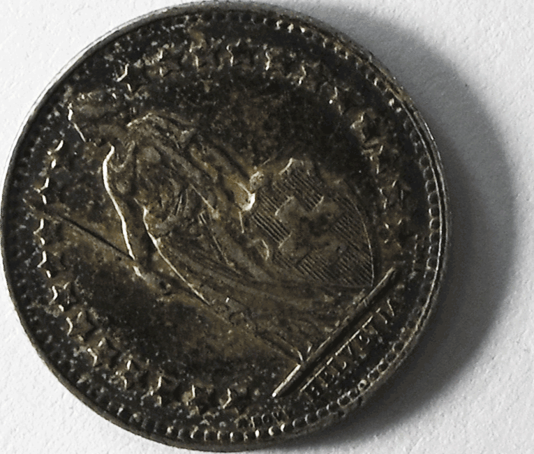 1948 B Switzerland 1/2 Franc Silver Coin KM# 23