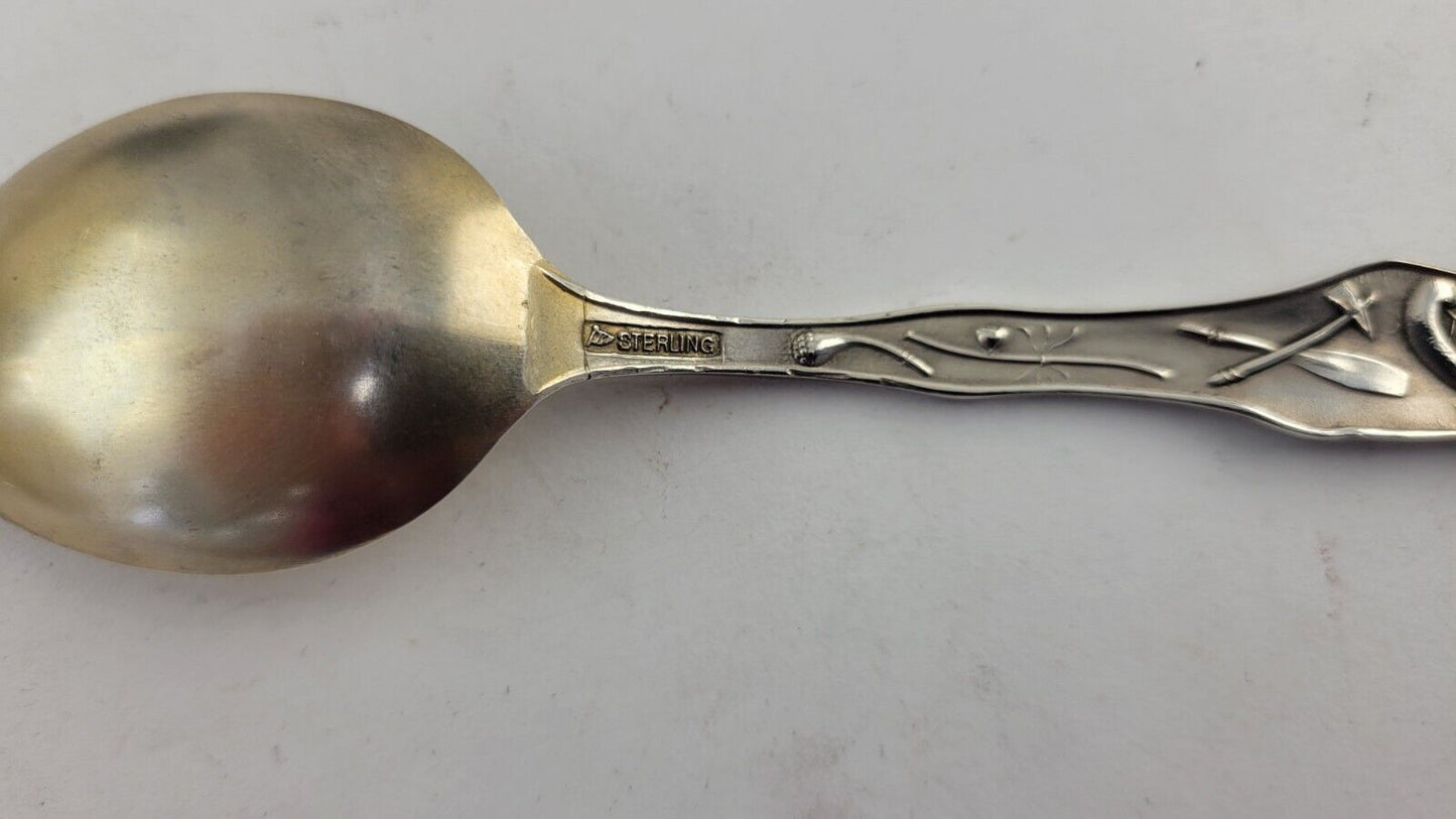 Spokane Falls Washington Silver 5 1/2" Souvenir Spoon .64oz. w/Goldwash Bowl