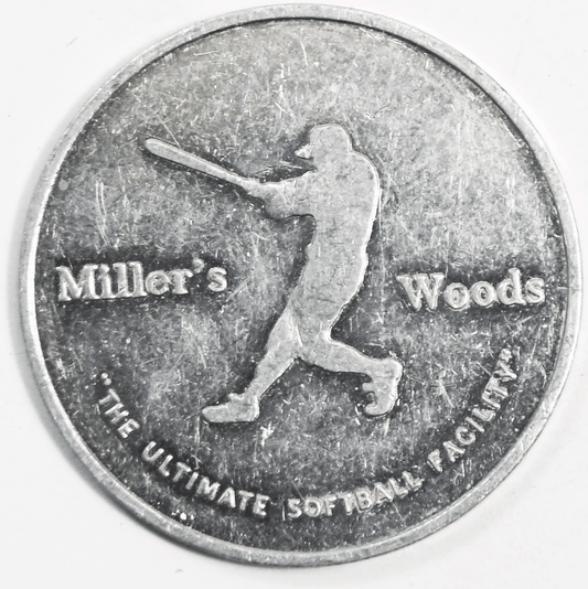 Miller's Woods Softball Facility Trade Token Kansas City 31mm Aluminum Medal