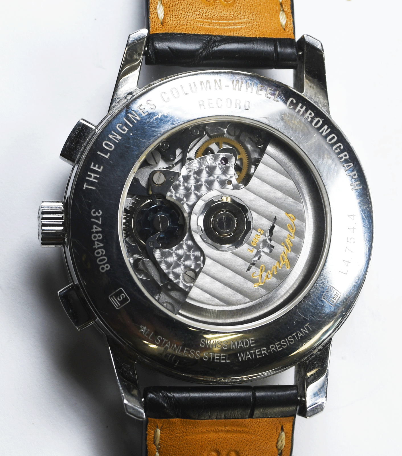 Longines Column Wheel Black Dial Chronograph Record 41mm Automatic L4.754.4