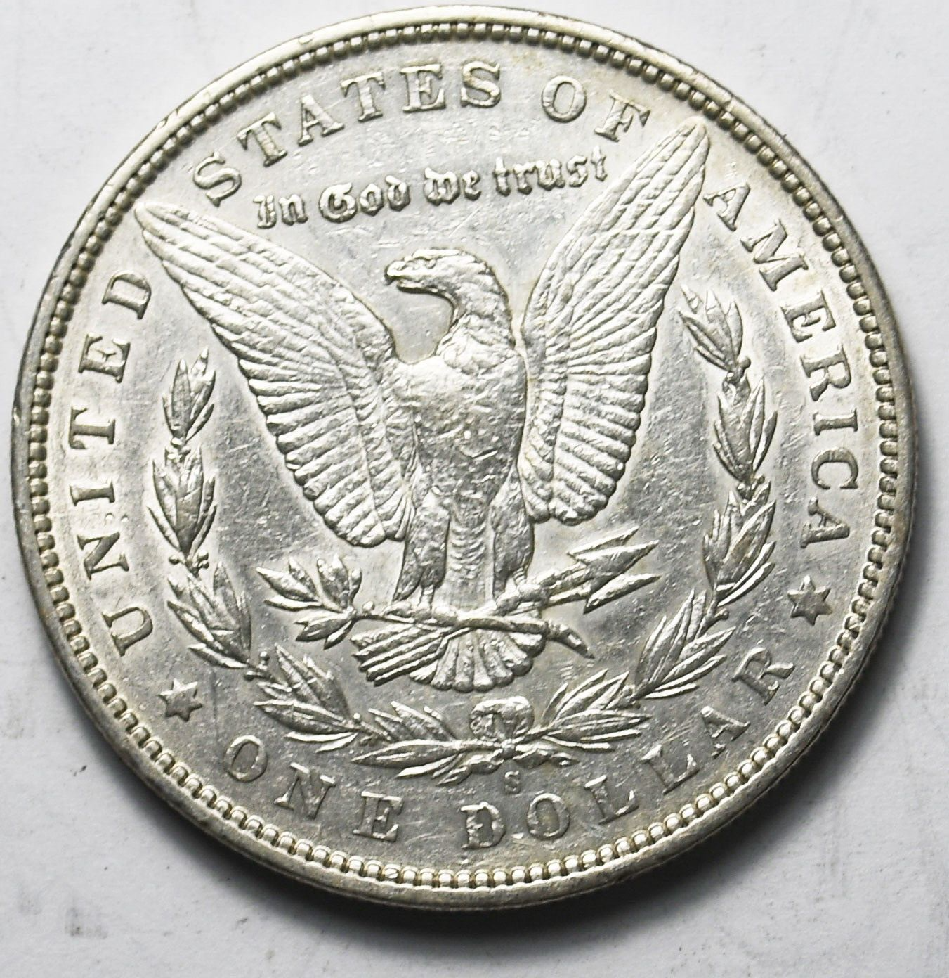 1896 S $1 Morgan Silver One Dollar US Coin San Francisco AU Rare