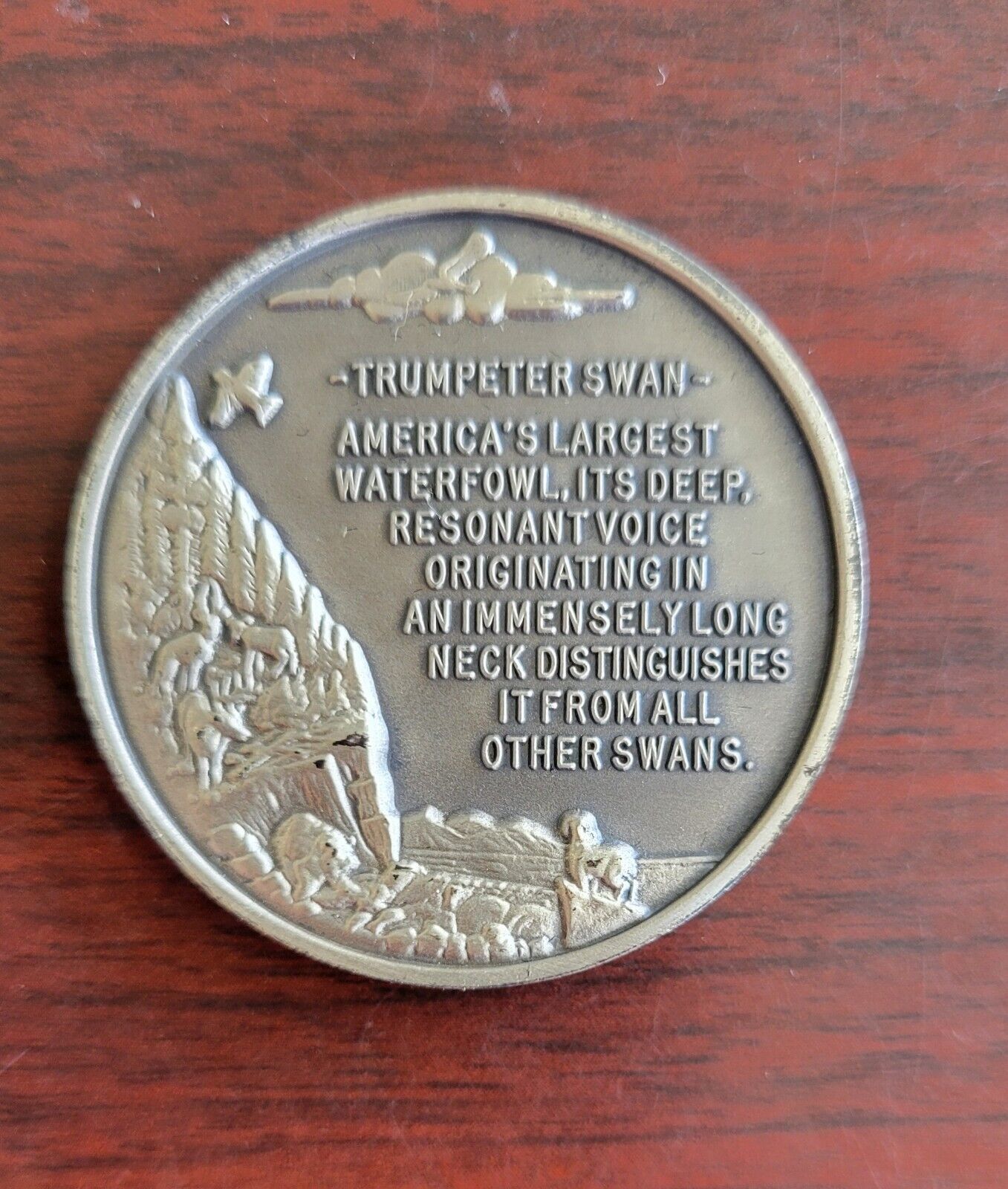 Longines Symphonette Sterling Trumpeter Swan Wildlife Series Medal 1.1oz Coin