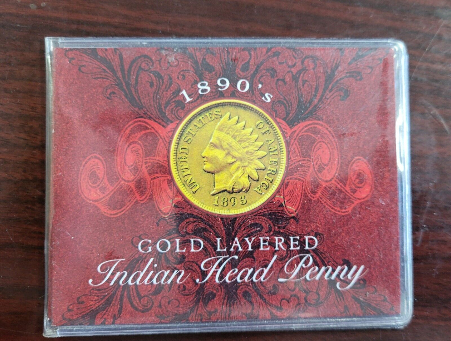 1896 Indian Head Penny Gold Layered From The 1890s Carded with COA