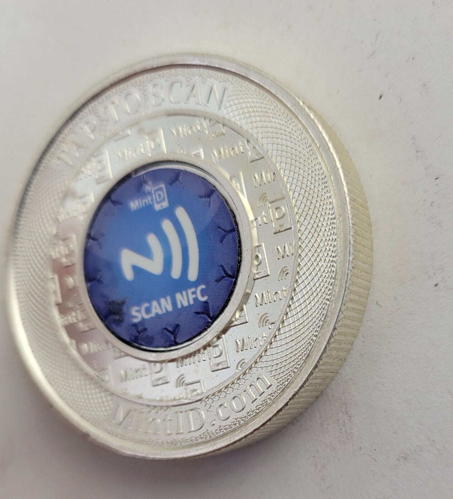Mint ID.com Two Ounce .999 Fine Silver Buffalo Round Tap To Scan NFC Chip
