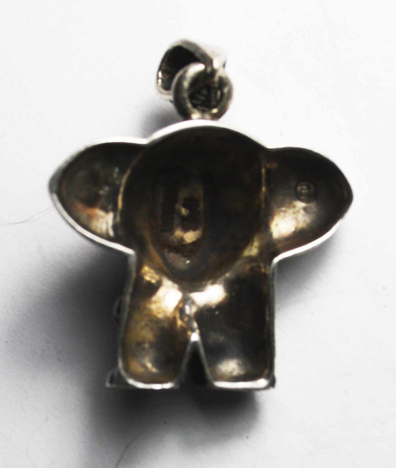 Sterling Silver Elephant Marcasite Ruby Eyes Pendant 31mm x 24mm