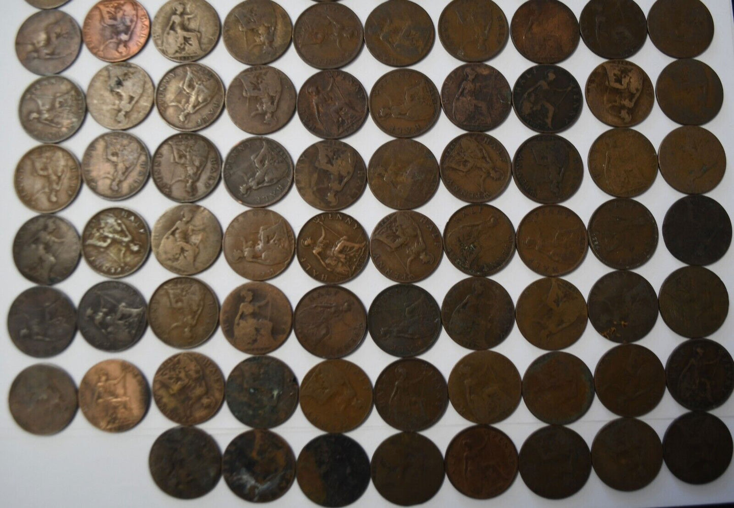 88pc 1c Great Britain 1/2 Half Penny Lot of Coins 1901-1936