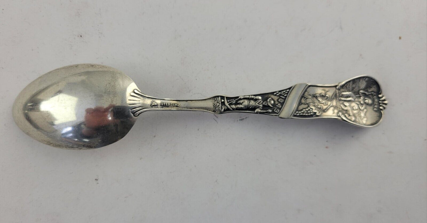 San Francisco 5 3/4" Sterling Silver Souvenir Spoon .72oz. Golden Gate Mechanics