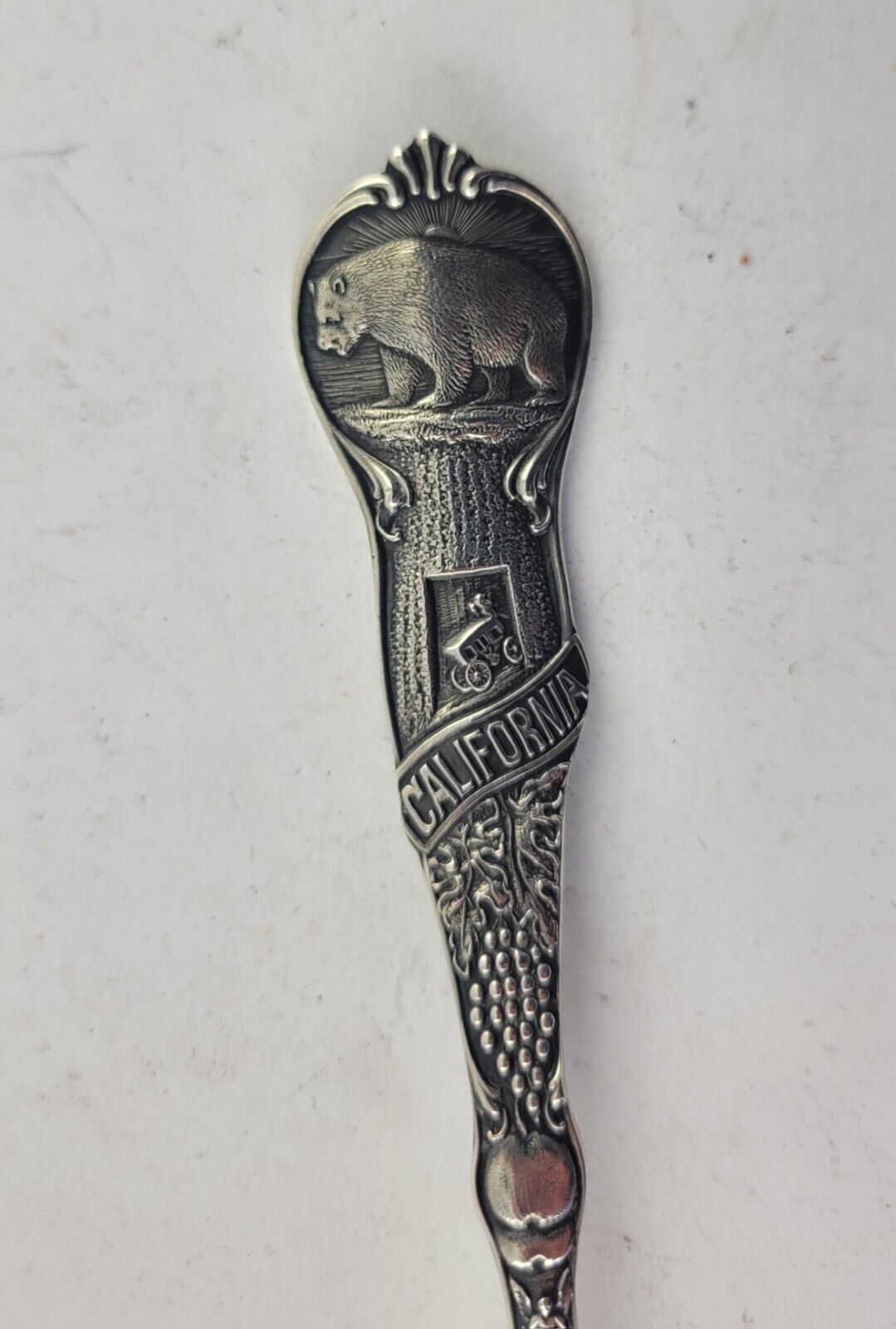 San Francisco 5 3/4" Sterling Silver Souvenir Spoon .72oz. Golden Gate Mechanics