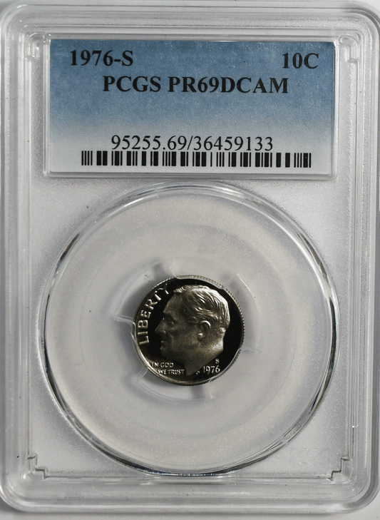 1976 S 10c Roosevelt Silver Proof Dime Ten Cents PCGS PR69 DCAM