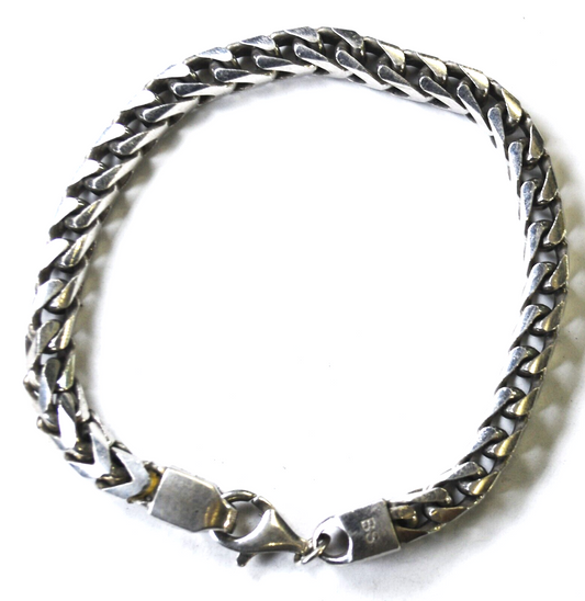 Sterling Silver Italy BS Franco Chain Bracelet 8mm 9"  47g