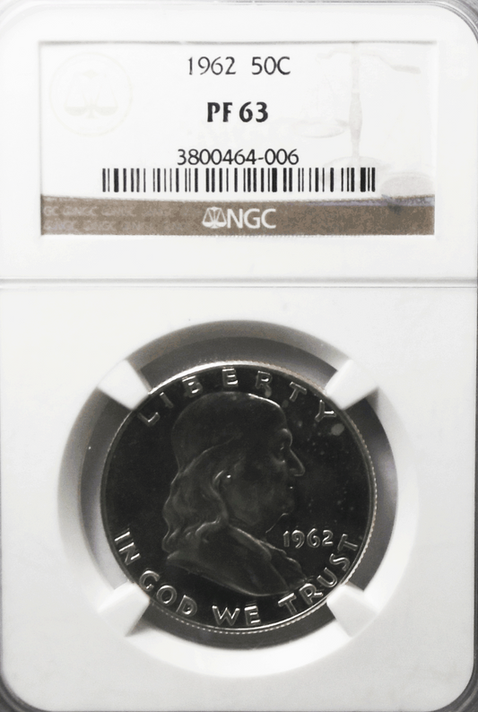 1962 50c Franklin Half Dollar Proof Silver Fifty Cents NGC PF63 Unc