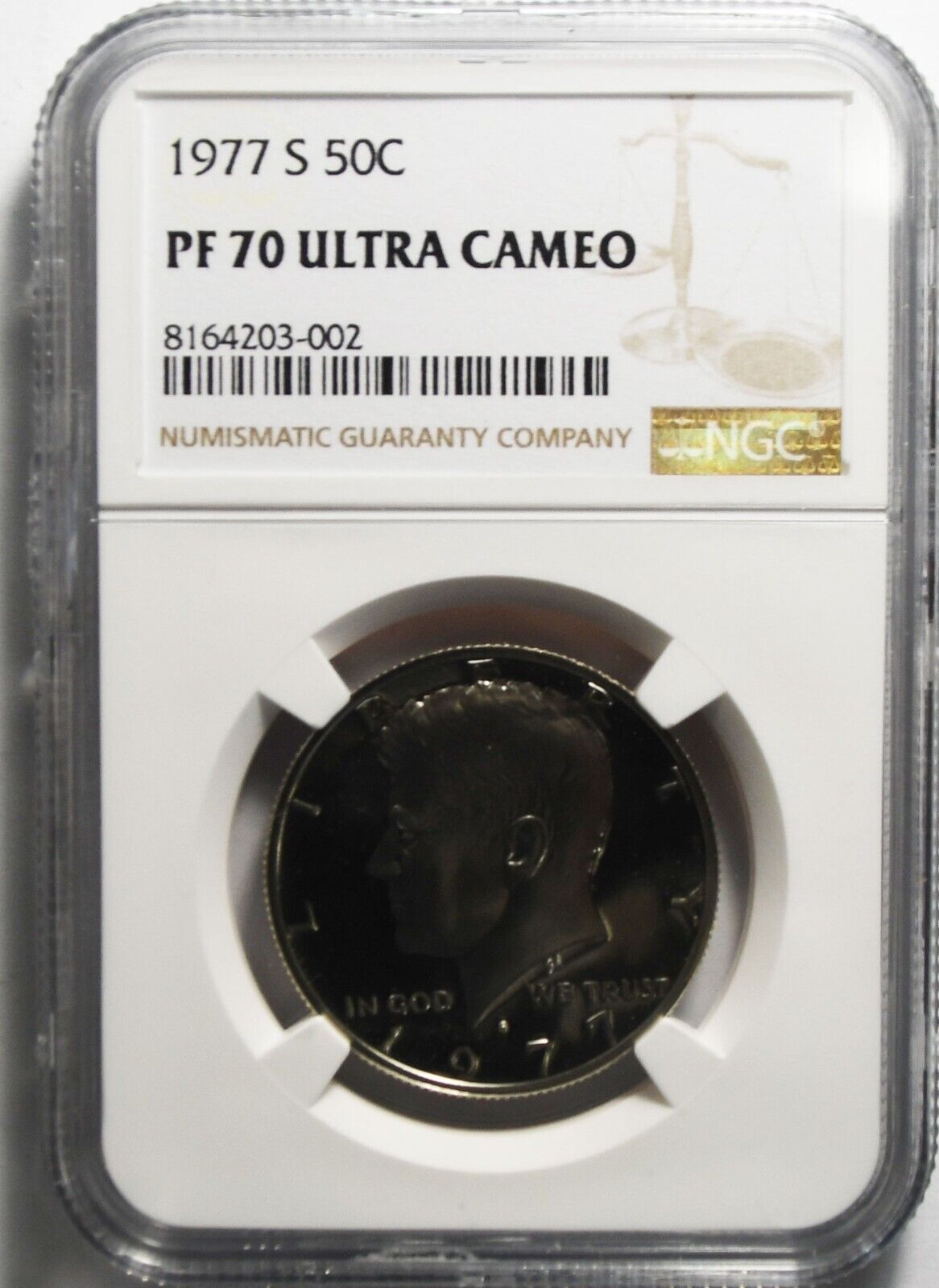 1977 S 50c Kennedy Half Dollar NGC PF70 Ultra Cameo Proof San Francisco