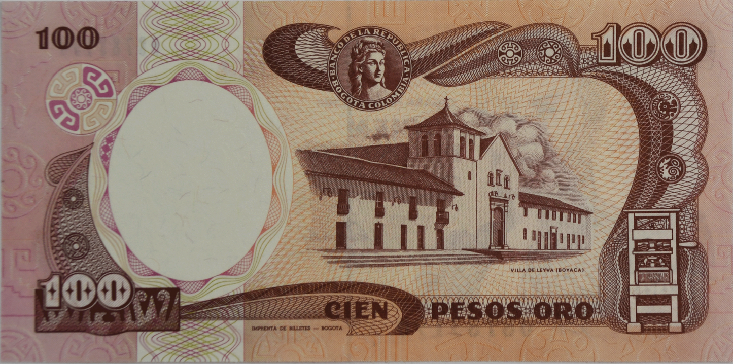 1991 100 One Hundred Pesos Colombia Banknote Uncirculated 08783190