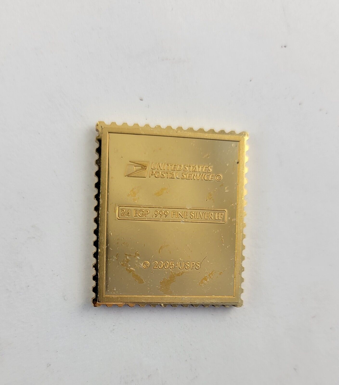 USPS United We Stand .999 Fine Silver Gold Plated Stamp John Tyler  .35oz.
