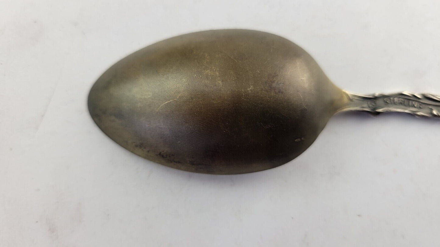 Cathedral de Chihuahua Mexico 5 5/8" Sterlling Enameled Souvenir Spoon .96oz.