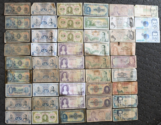 48 Republic of Colombia Banknotes 1 2 5 10 20 50 500 1,000 Pesos Oro 20,000