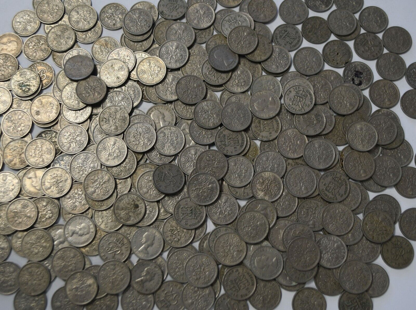 320pc Great Britain 6 Six Pence Copper Nickel Coins 1947-1967