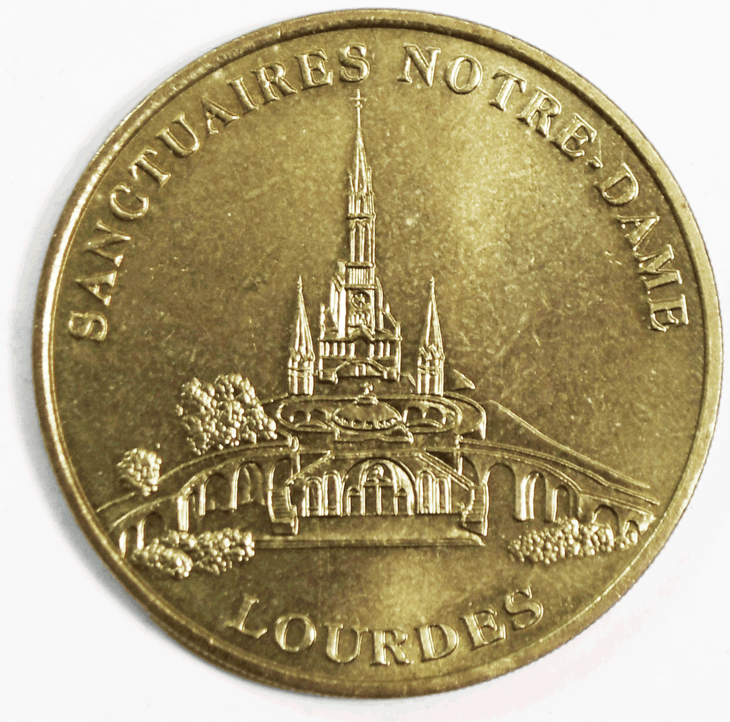 Notre Dame de Lourdes Medal Sanctuaries Brass 34mm Token