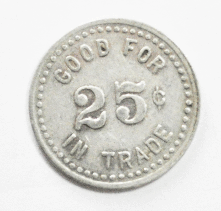 LM Cooney Aluminum 25c Trade Token Oak Hill Kansas We Originate Others Imitate