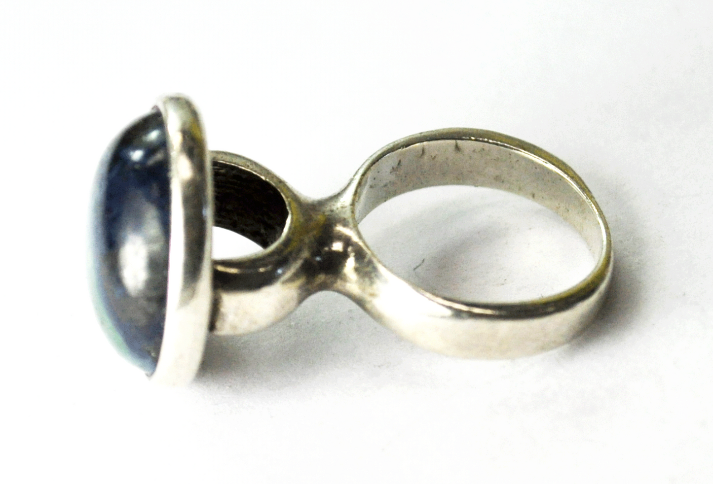 JK Sterling Blue Green Chrysocolla High Set Trophy Mounting Ring 20mm Size 6