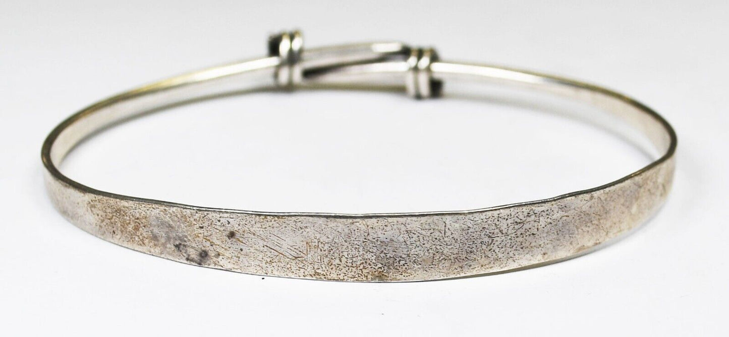 Sterling Silver Ed Levin Signature Adjustable Bangle Bracelet 7mm