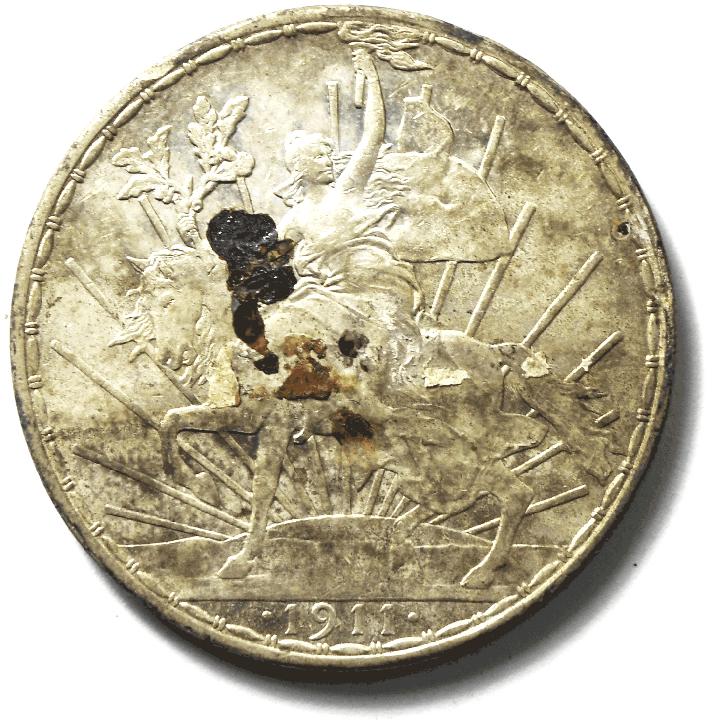 1911 Mexico Silver One Peso Coin KM#453 Rare