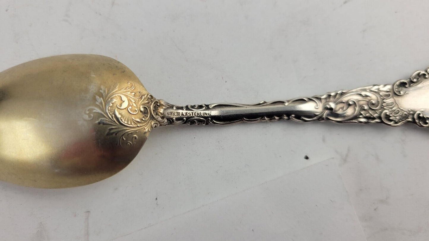 Kansas City Convention Hall Sterling 5 5/8" Souvenir Spoon w/Goldwash Bowl .65oz