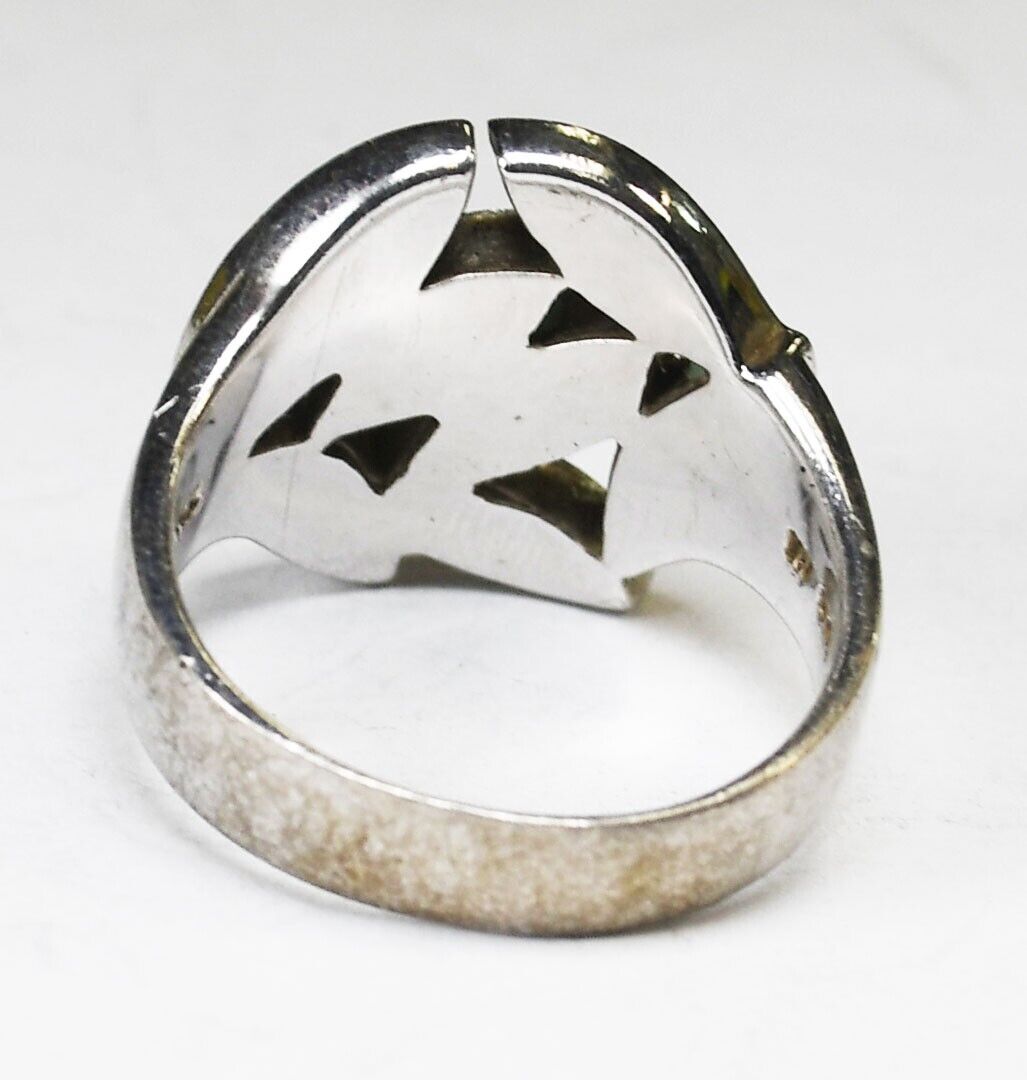 Sterling Silver Dyed Howlite Turquoise Ellipse Leaf Cluster Ring 18mm Size 9