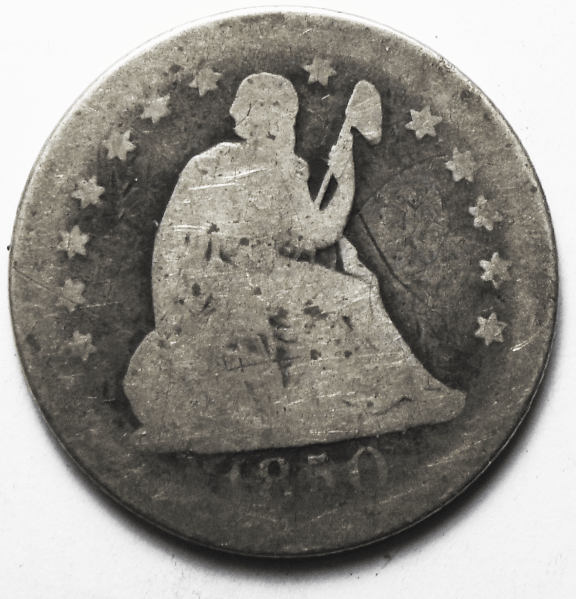 1850 O 25c Seated Liberty Silver Quarter Dollar Twenty Five Cents Rare