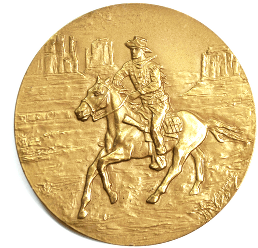John Wayne American  Gasparro Bronze Medal 76mm