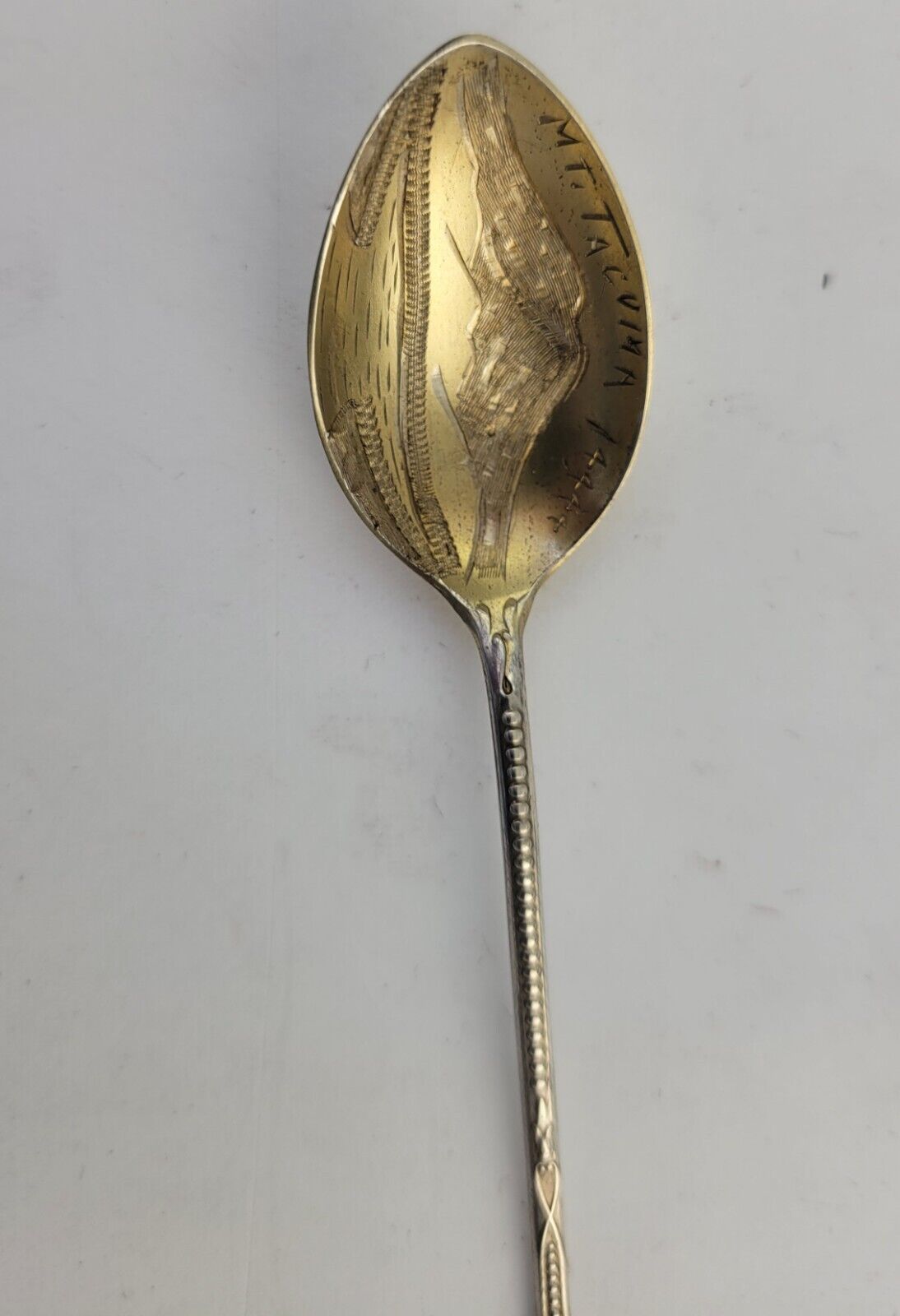 Mt. Tacoma Washington Sterling Silver Souvenir Spoon 3 7/8"  .15oz.