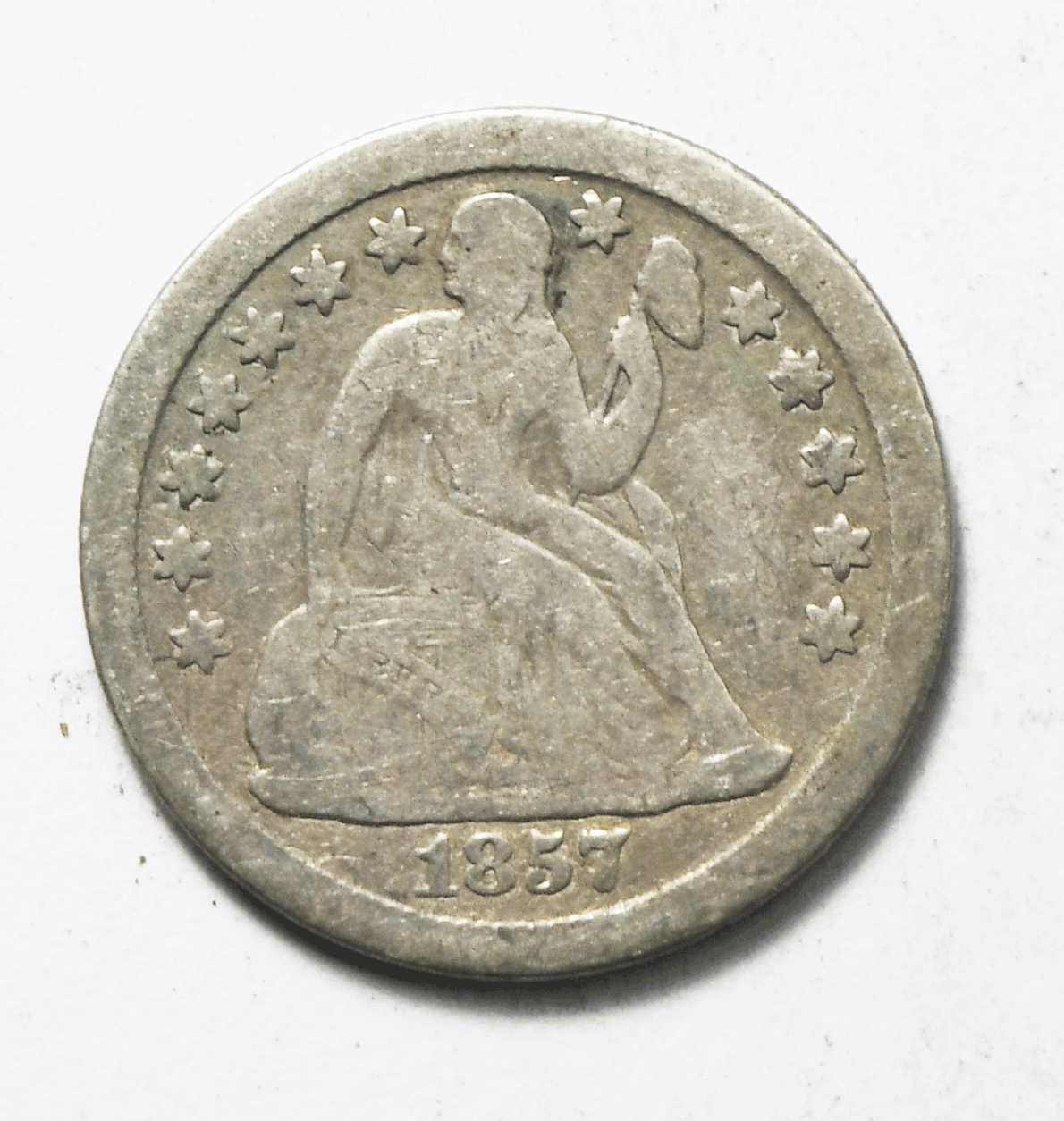 1857 O 10c Seated Liberty Silver Dime Ten Cents New Orleans