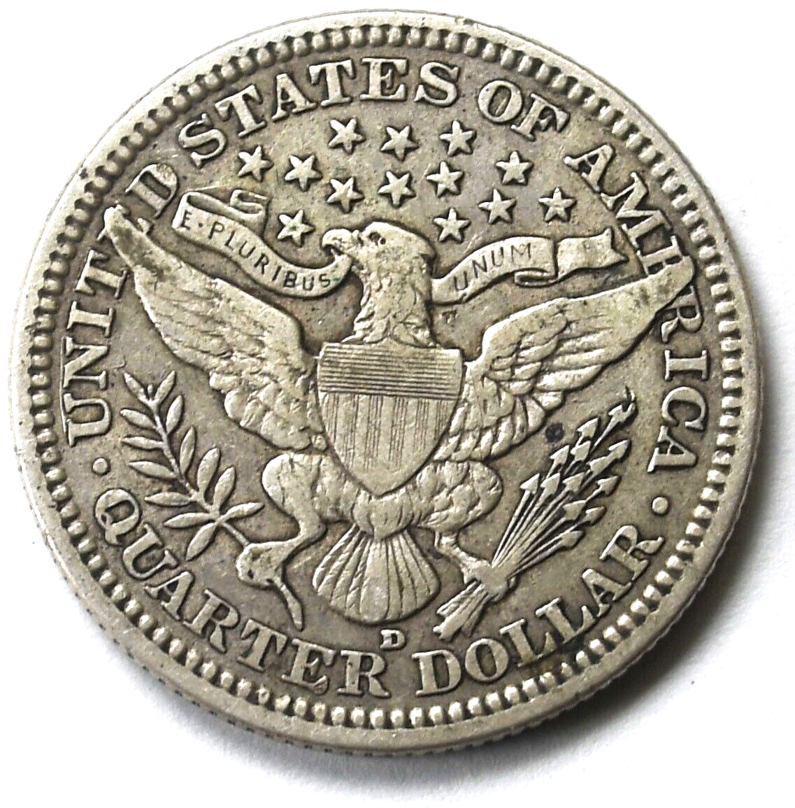 1915 D 25c Barber Silver Quarter Dollar Rare Twenty Five Cents Denver