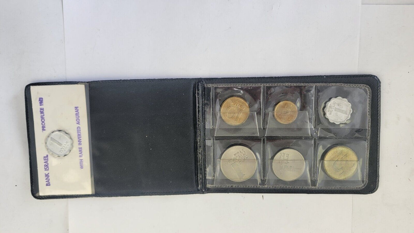 1963 Uncirculated Coins of Israel Six Coin Set w/inverted Agurah Coin